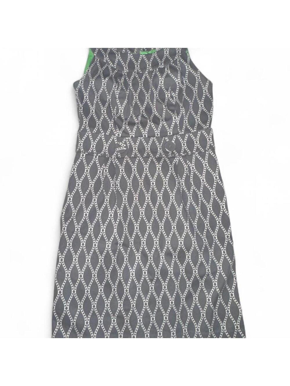 Robbie Bee Gray & Green Retro Mod Sleeveless Dress – Size 4